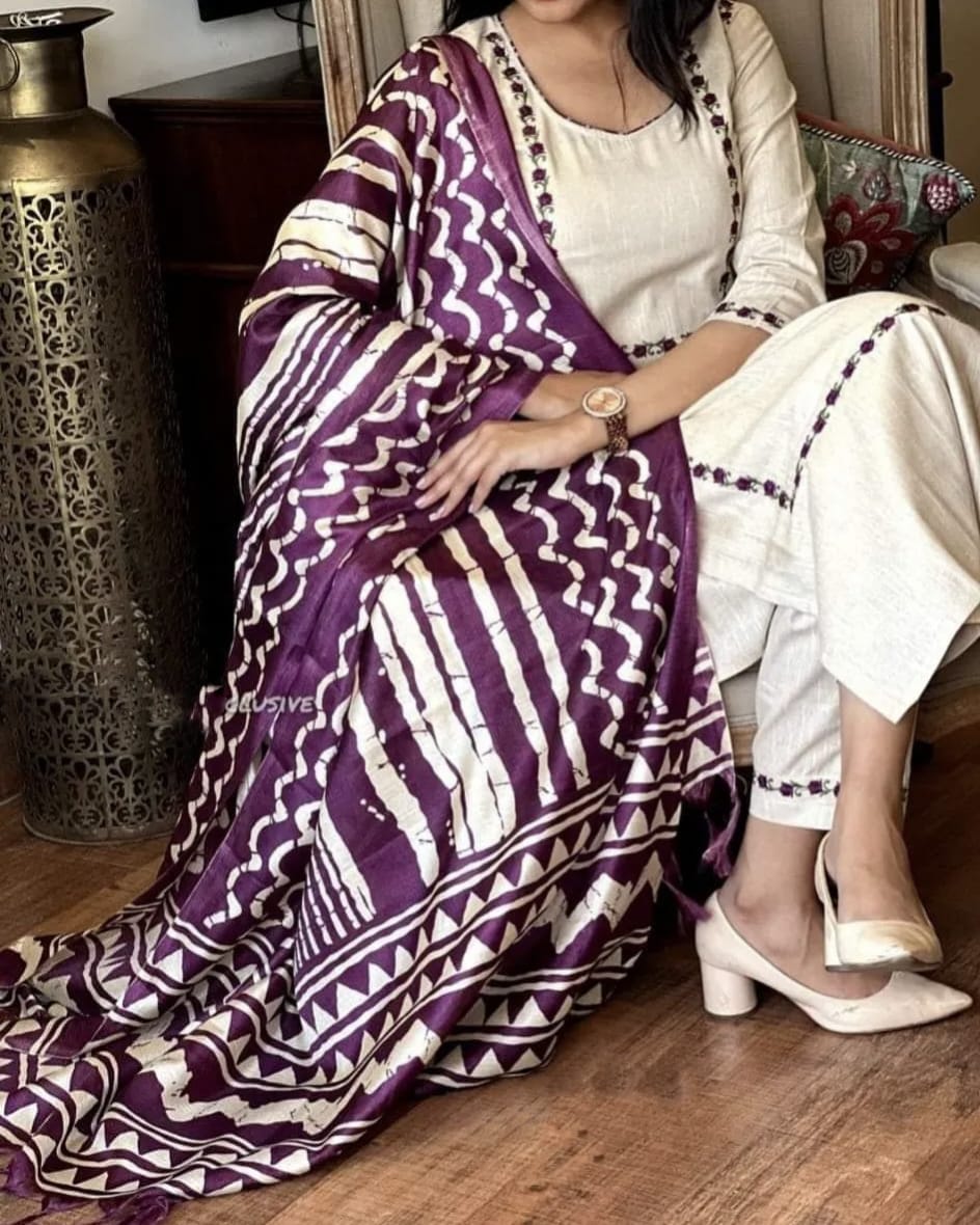 RHS0025 handloom cotton straight-cut kurta set