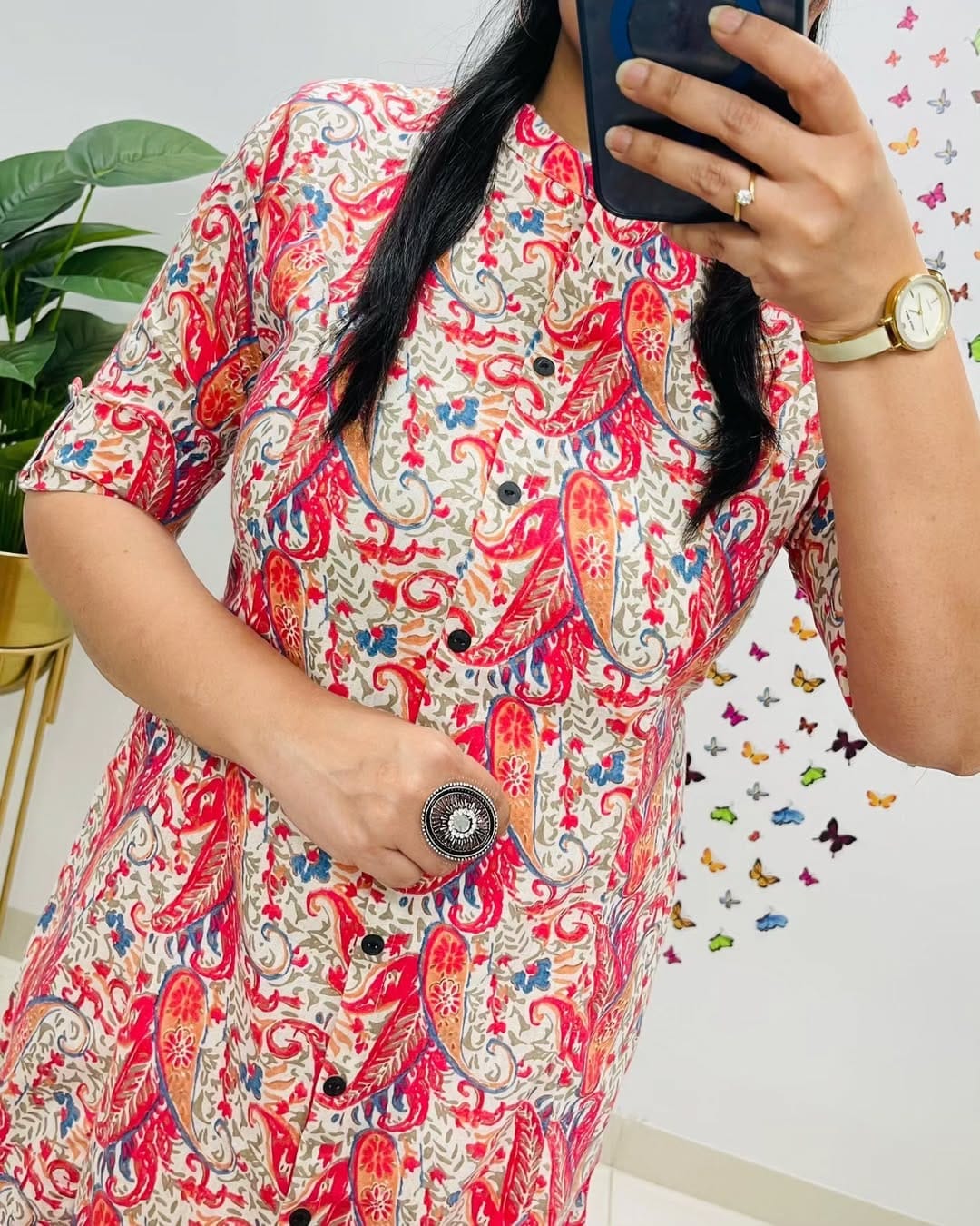 RHS0027 Premium Floral Fine Cotton Kurti Palazzo Set