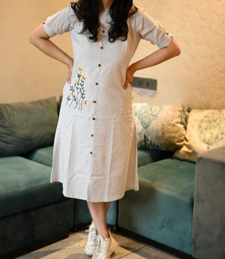 RHS0029  Handloom khadi cotton dress