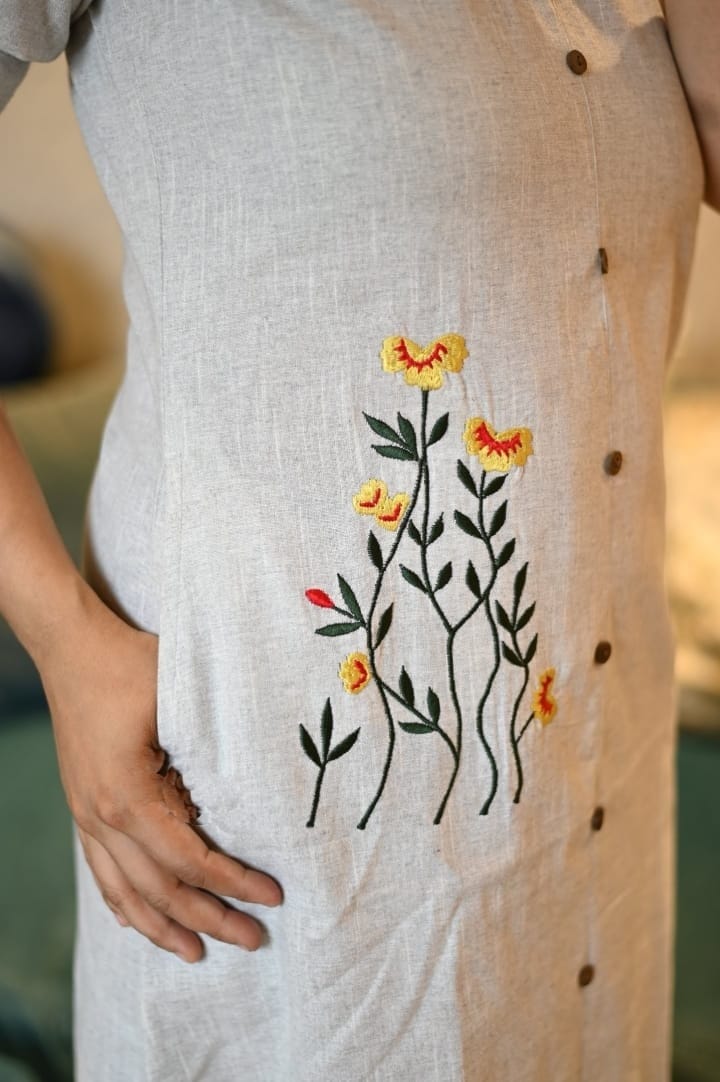 RHS0029  Handloom khadi cotton dress