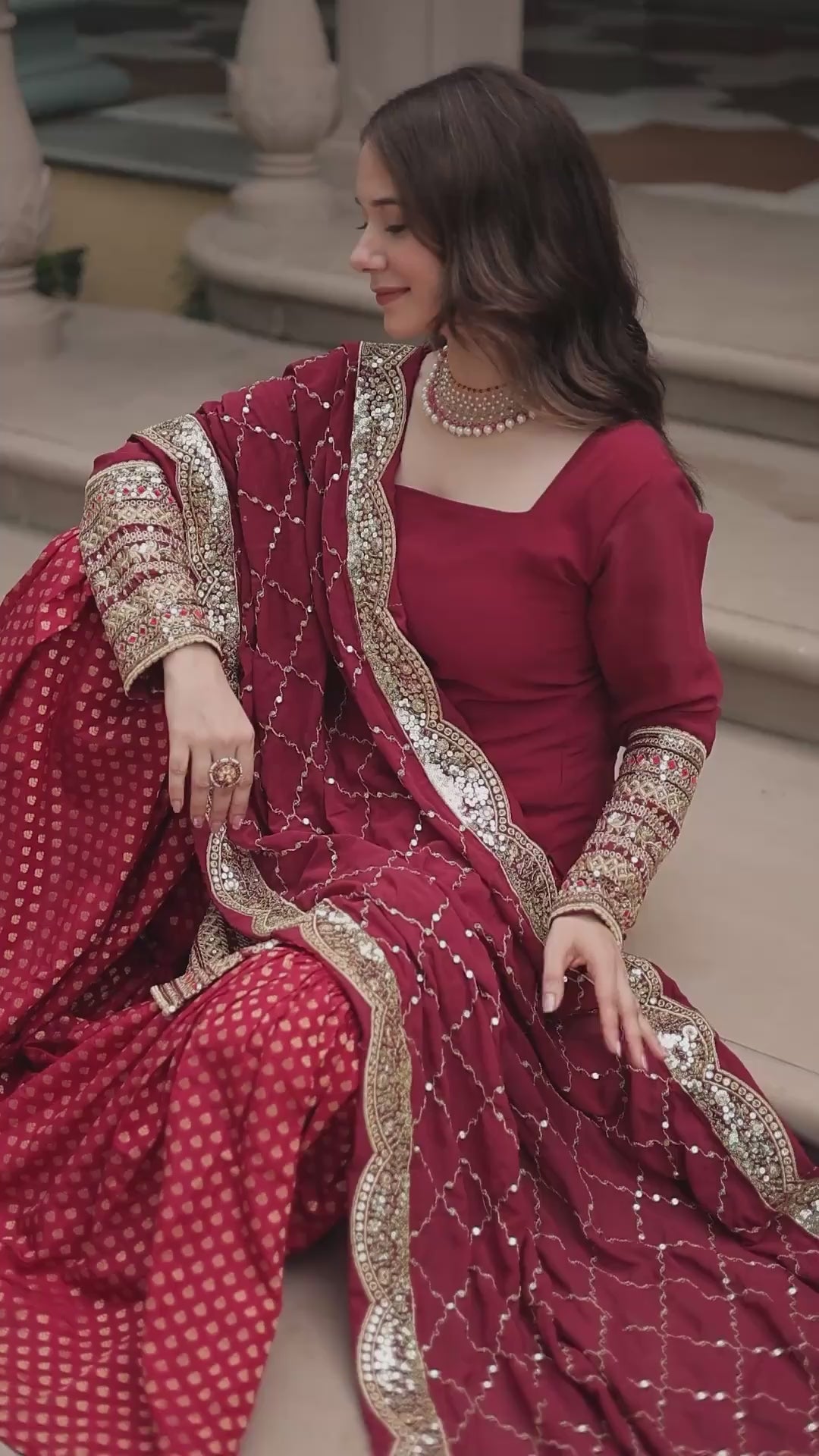 PRD00111 PREMIUM DESIGNER READYMADE TOP-SHARARA-DUPATTA COLLECTIONS.