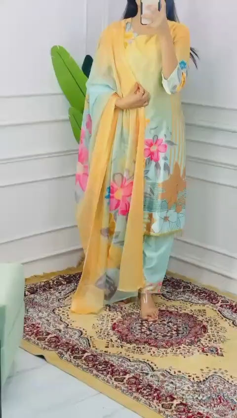 JKM0022 Kurti with lining (Astar) digital Printed in kurti with less work suit sets .