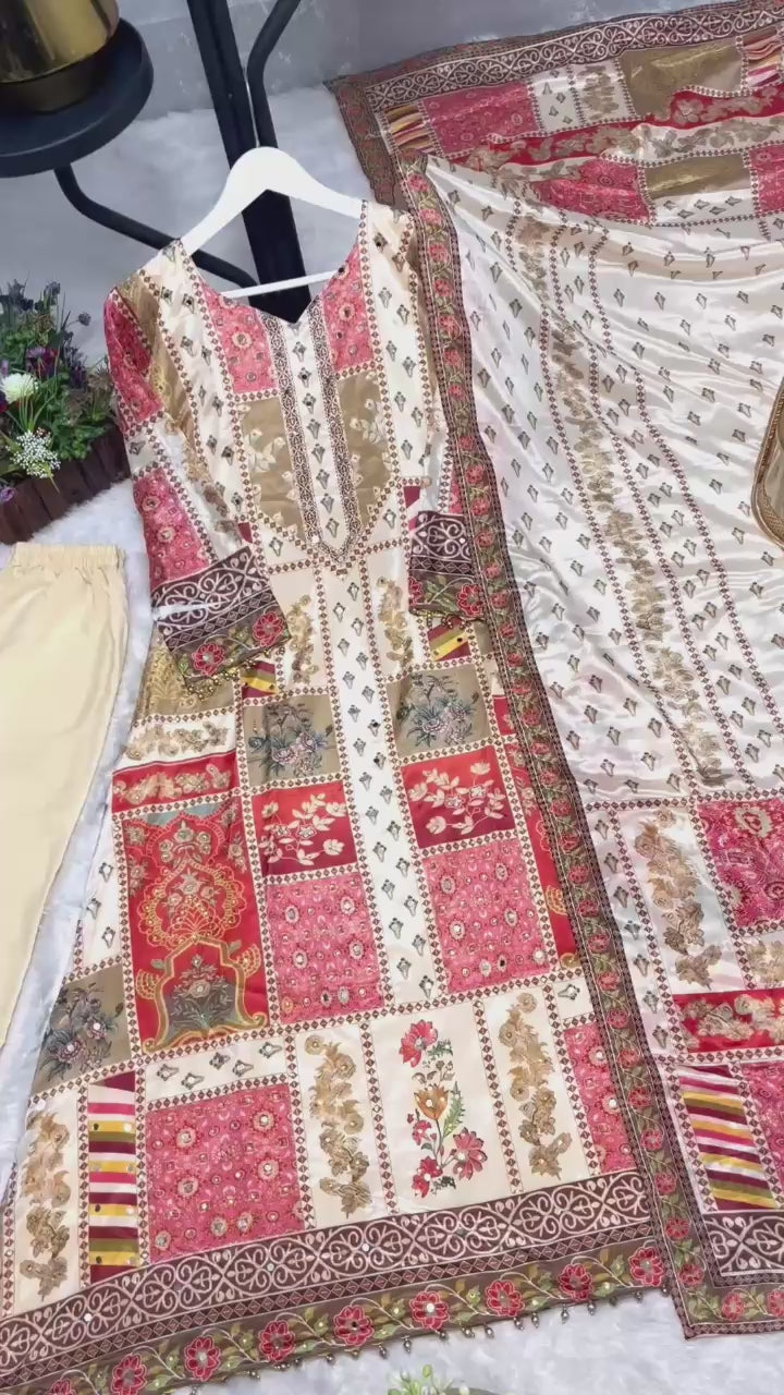 PRD00120  STYLISH KURTI, BOTTOM WITH BEAUTIFUL DUPATTA SET