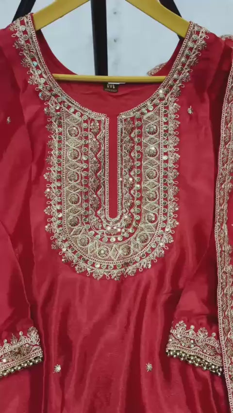 PRD0032 New Festival kurti pair with heavy embroidery fence Moti lace and thread & sequins work