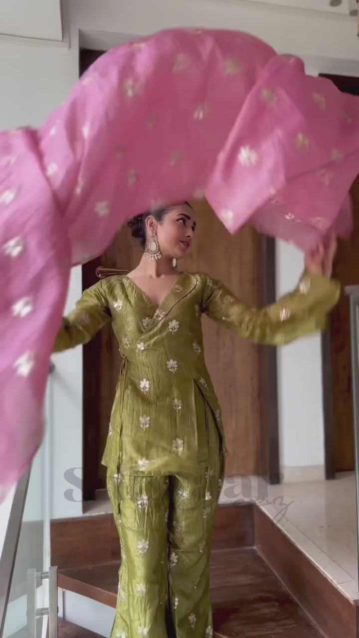 PRD0088 Presenting Trending Designer Top Palazzo With Dupatta Set