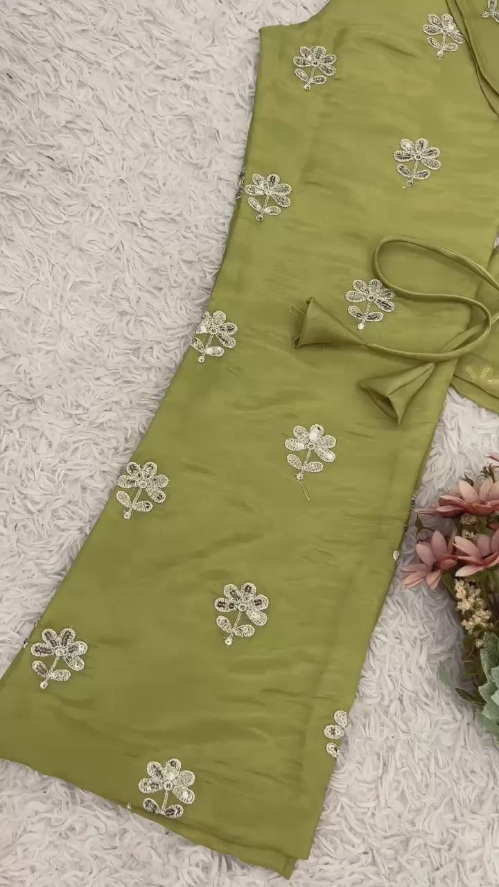 PRD0088 Presenting Trending Designer Top Palazzo With Dupatta Set