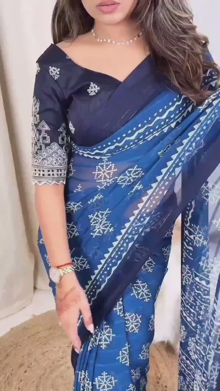 PRD0095 - Pure Heavy Georgette Saree