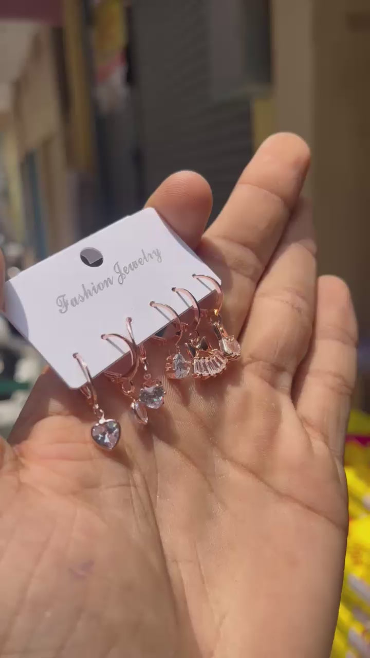 MFJH002 Anti tarnish and Waterproof 3 pair combo earrings card