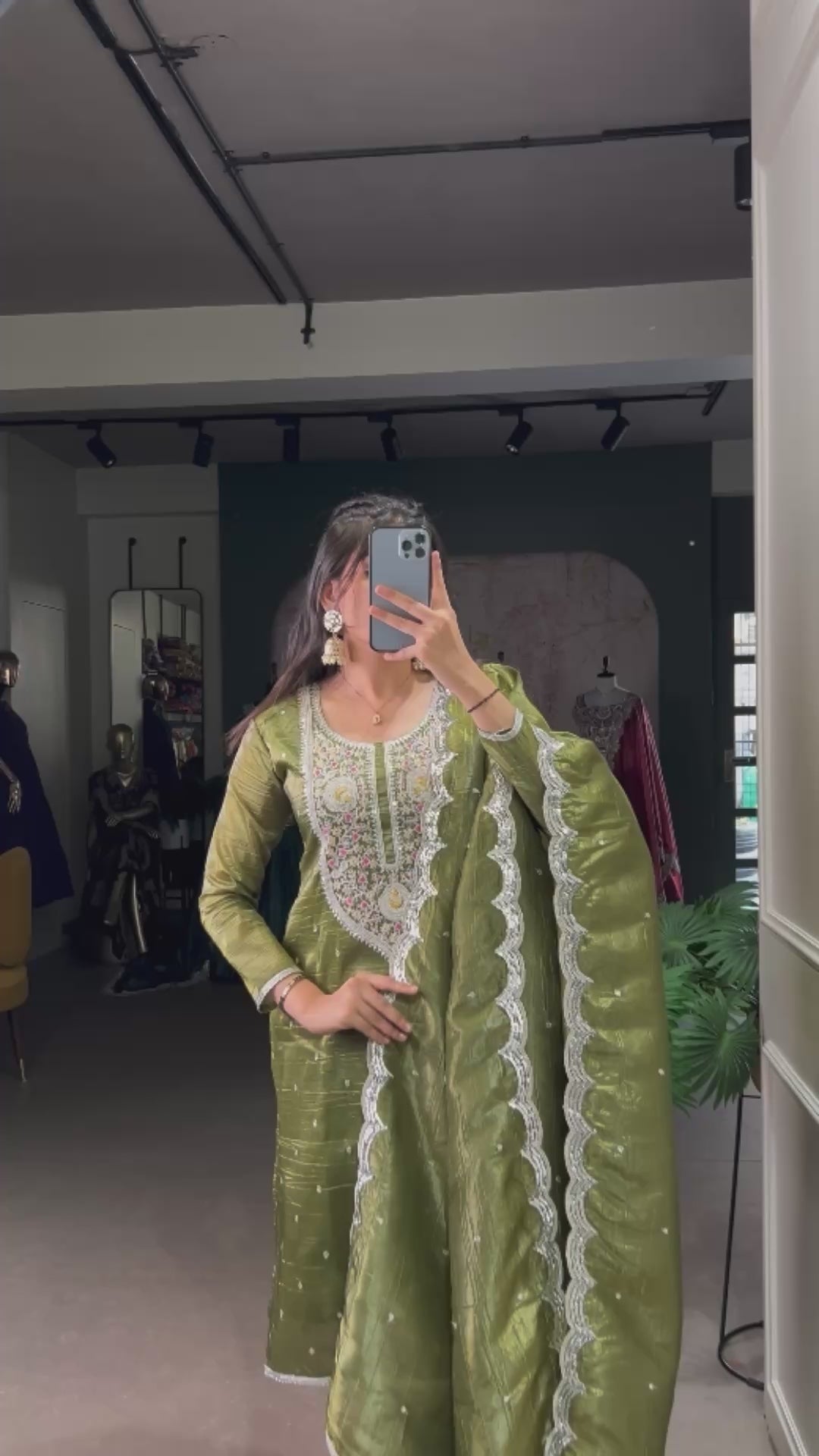PRD00117 Elegant and charming top , bottom and dupatta set