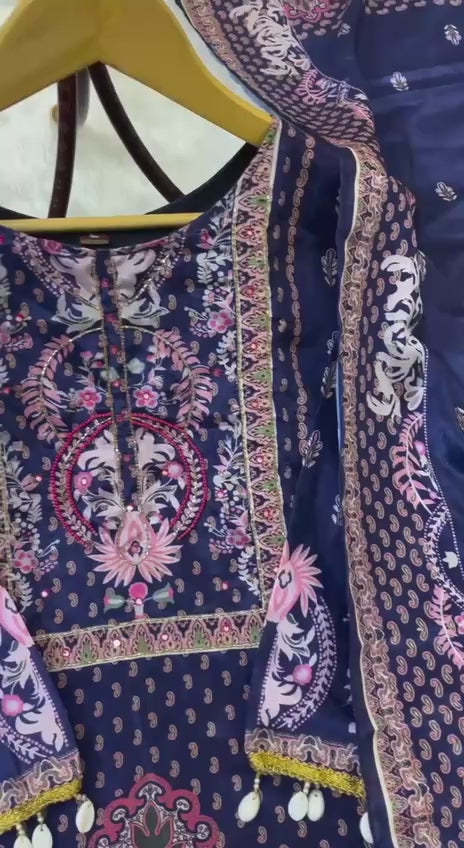 PRD0029 DESIGNER WEAR TRENDING TOP WITH PRINTED WORK WITH HAND WORK WITH PALAZZO AND DUPATTA SET