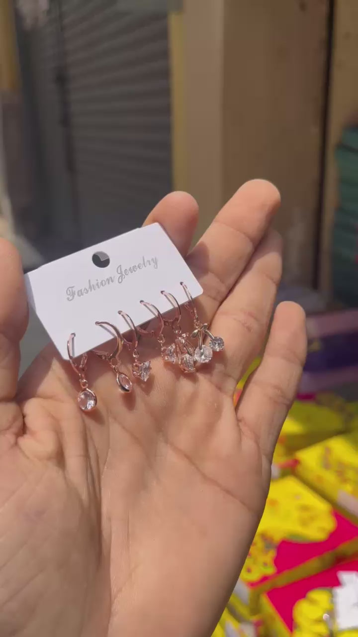 MFJH002 Anti tarnish and Waterproof 3 pair combo earrings card