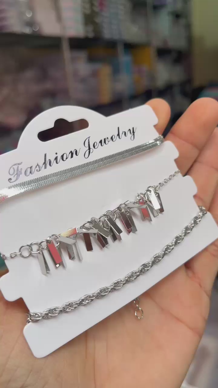 MFJH003 Three piece silver Bracelets